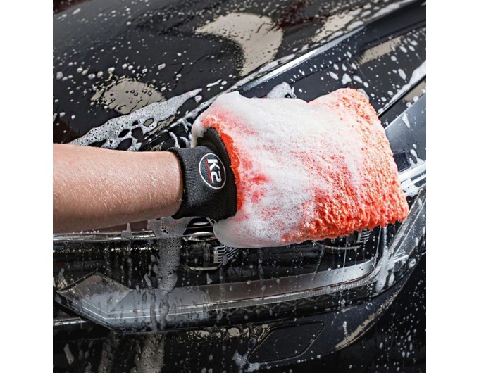Губка-рукавичка з мікрофібри для ручного миття автомобіля K2 Wash Mitt, ціна: 242 грн.