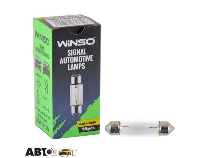 Лампа розжарювання Winso C10W 10W 12V SV8.5 T11x41 713220 (1 шт.), ціна: 9 грн.