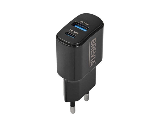 Сетевое зарядное устройство Brevia ePower PD25W USB-C+USB-A черный, цена: 453 грн.