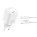 Сетевое зарядное устройство XO L148 PD30W Single USB-C + Lightning кабель белый, цена: 329 грн.