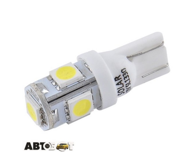 LED лампа SOLAR T10 W2.1x9.5d 12V 5SMD 5050 white SL1330 (2 шт.), цена: 47 грн.