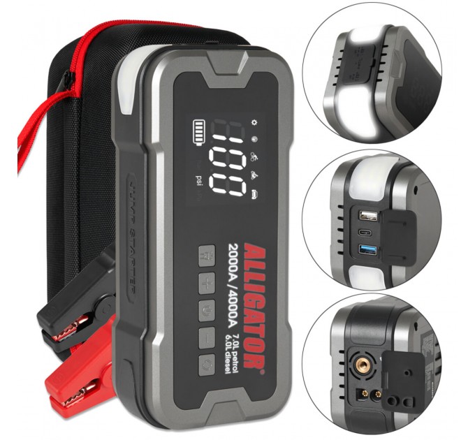 Пусковое устройство Alligator Jump Starter 2000A/4000A 24000mAh с компрессором 10Bar, цена: 5 385 грн.