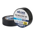 Лента изоляционная ПВХ Molder 0,13x19мм 10м черная, профессиональная, огнеупорная, цена: 21 грн.