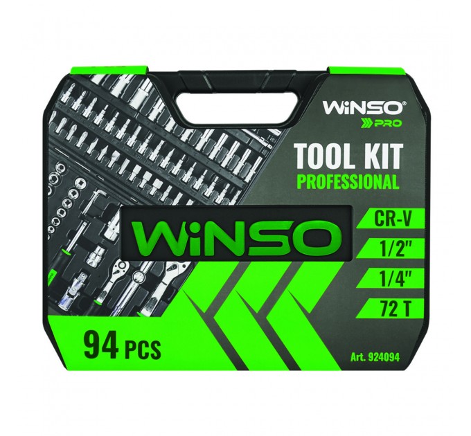 Професійний набір інструментів в кейсі Winso Pro 1/2", 1/4" 72 T, CR-V, 94од., ціна: 3 356 грн.