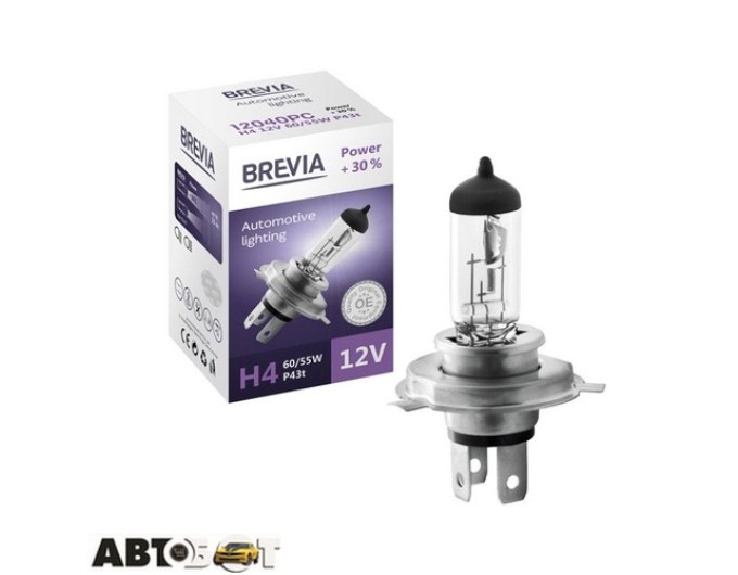 Галогенна лампа BREVIA Power +30% H4 12040PC (1 шт.), ціна: 97 грн.