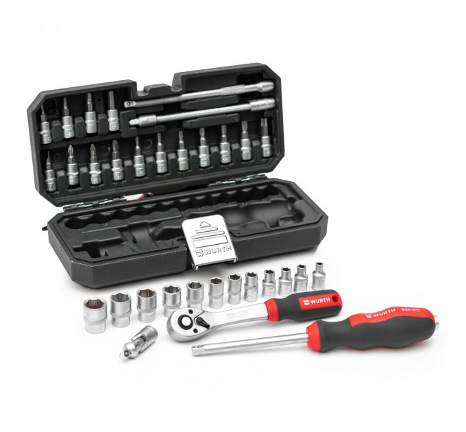 Набор головок торцевых Wurth с трещоткой 1/4" Red Stripe 32шт, цена: 1 428 грн.