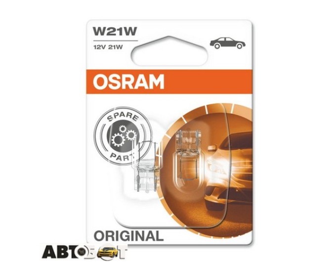 Лампа розжарювання Osram Original W21W 12V 7505-02B (2 шт.), ціна: 297 грн.