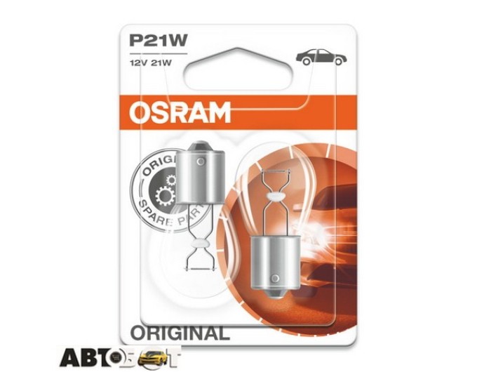 Лампа накаливания Osram Original P21W 12V 7506-02B (2 шт.), цена: 77 грн.