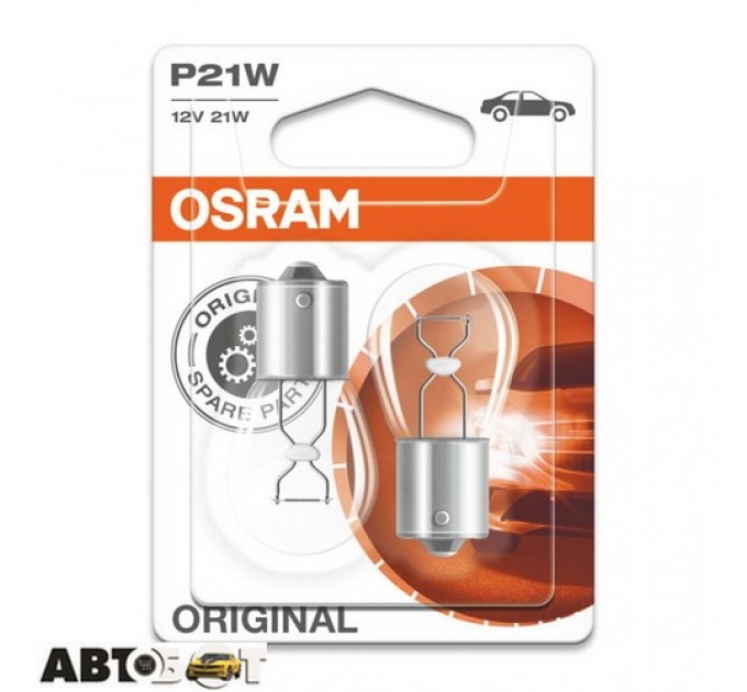  Лампа накаливания Osram Original P21W 12V 7506-02B (2 шт.)