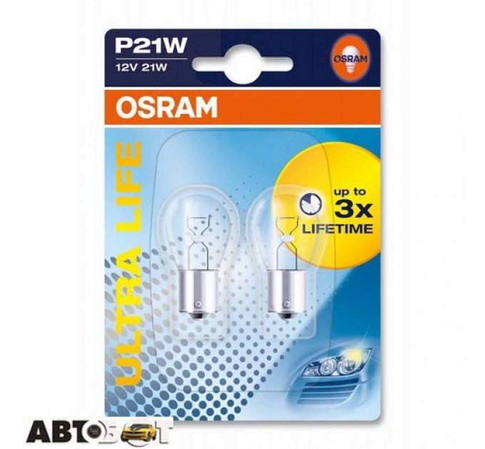 Лампа накаливания Osram ULTRA LIFE P21W 12V 7506ULT-02B (2 шт.), цена: 79 грн.