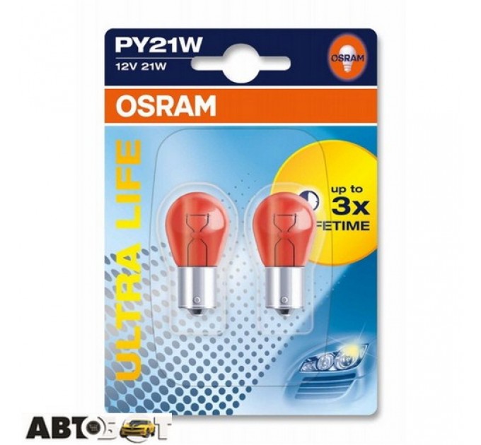  Лампа накаливания Osram ULTRA LIFE PY21W 12V 7507ULT-02B (2 шт.)