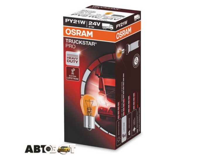Лампа накаливания Osram Truckstar PRO PY21W 24V 21W 7510TSP (1 шт.), цена: 95 грн.