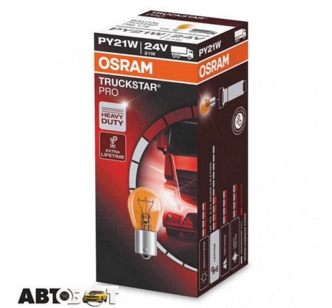 Лампа розжарювання Osram Truckstar PRO PY21W 24V 21W 7510TSP (1 шт.), ціна: 75 грн.