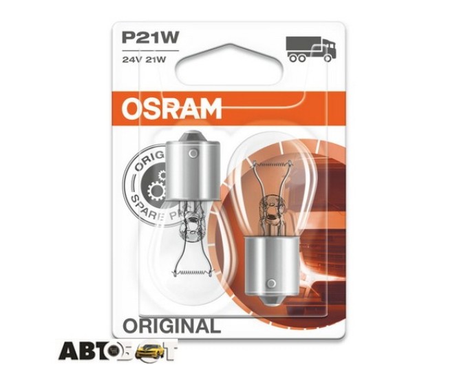 Лампа накаливания Osram Original P21W 24V 7511-02B (2 шт.), цена: 97 грн.