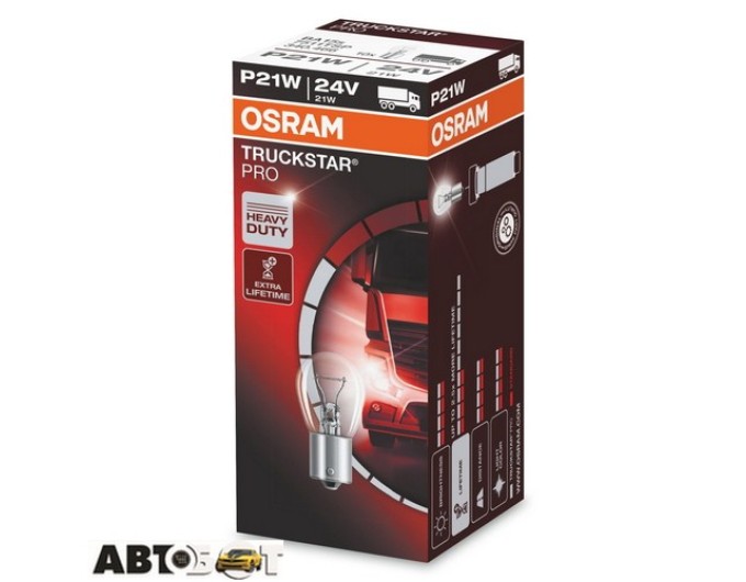 Лампа накаливания Osram Truckstar Pro P21W 24V 21W 7511TSP (1 шт.), цена: 68 грн.