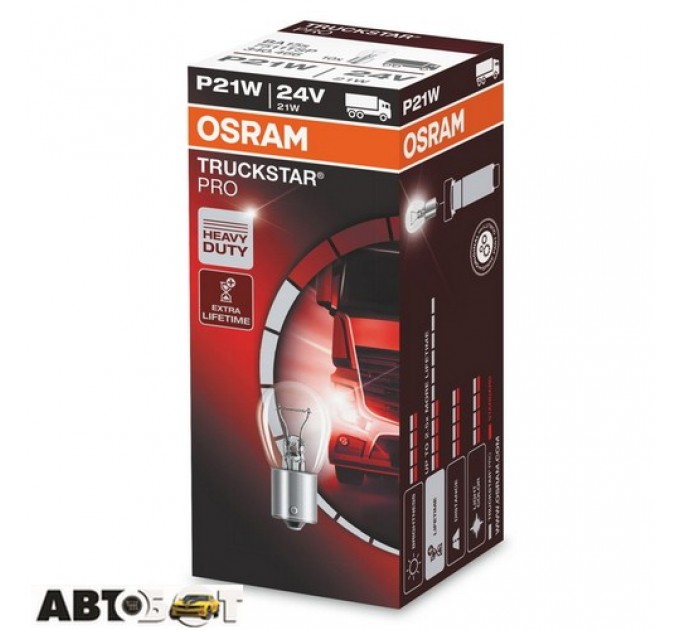 Лампа накаливания Osram Truckstar Pro P21W 24V 21W 7511TSP (1 шт.), цена: 55 грн.