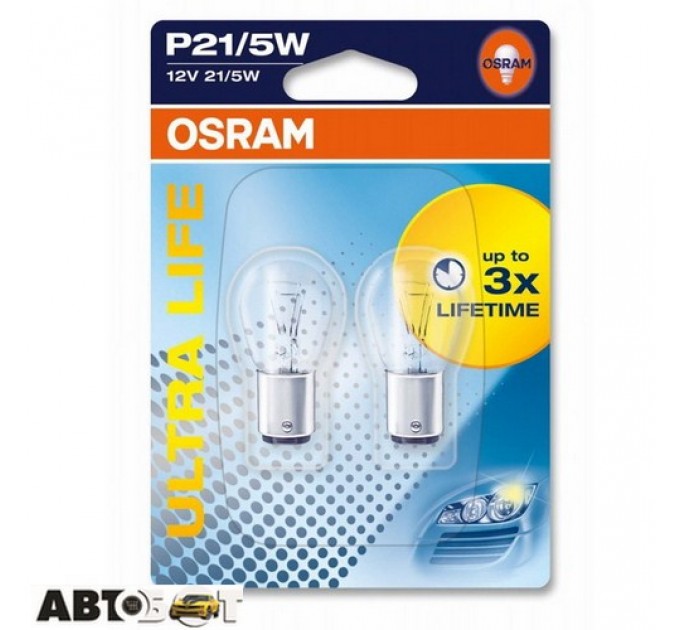  Лампа накаливания Osram ULTRA LIFE P21/5W 12V 7528ULT-02B (2 шт.)
