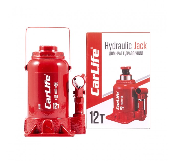 Домкрат гідравлічний пляшковий CarLife 12т 190-365мм, ціна: 1 296 грн.