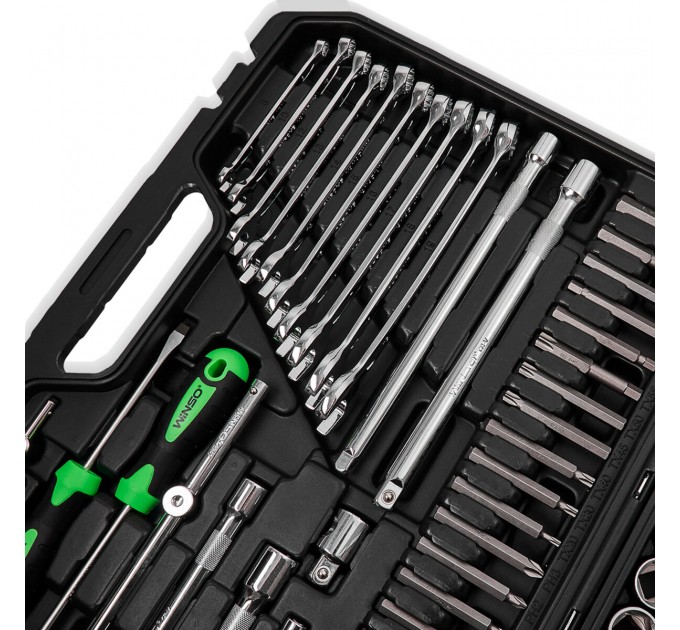Професійний набір інструментів в кейсі Winso Pro 1/2", 1/4", 3/8" 72T, CR-V, 147од., ціна: 6 821 грн.