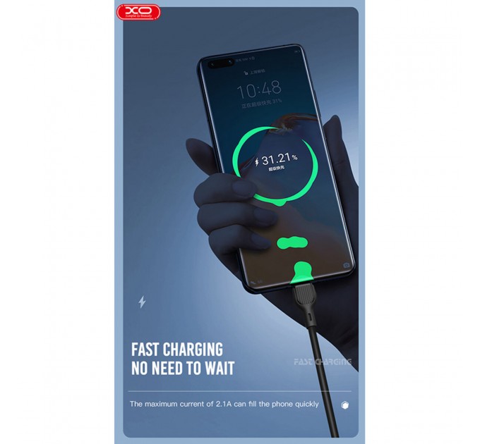 Кабель XO USB to Type-C 2,1А 1м черный, цена: 39 грн.