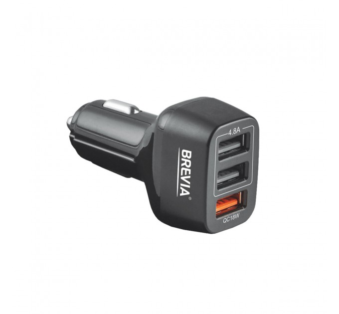 Автомобильное зарядное устройство Brevia ePower TriDrive 42W 3xUSB-A черный, цена: 320 грн.