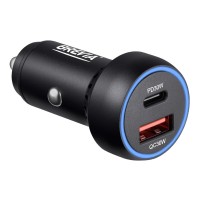 Автомобильное зарядное устройство для Brevia ePower Dual PowerMax Metal LED 60W 1xUSB-C+1xUSB-A
