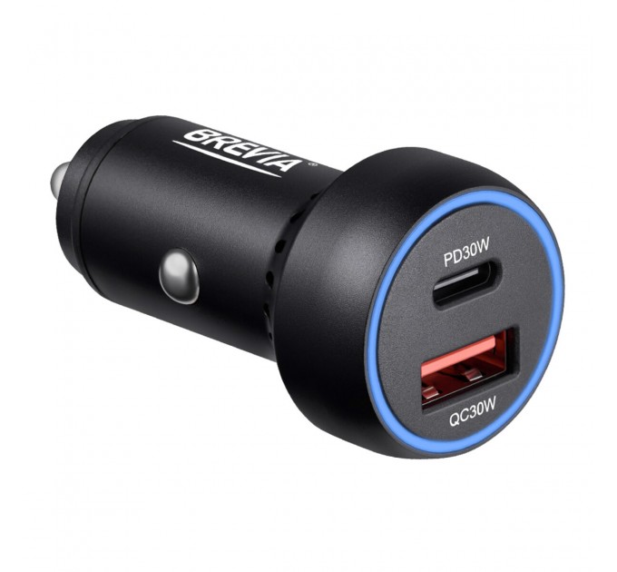 Автомобильное зарядное устройство для Brevia ePower Dual PowerMax Metal LED 60W 1xUSB-C+1xUSB-A, цена: 482 грн.