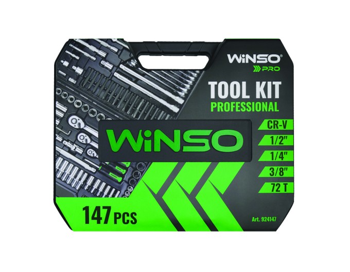 Профессиональный набор инструментов в кейсе Winso Pro 1/2", 1/4", 3/8" 72T, CR-V, 147ед., цена: 6 821 грн.