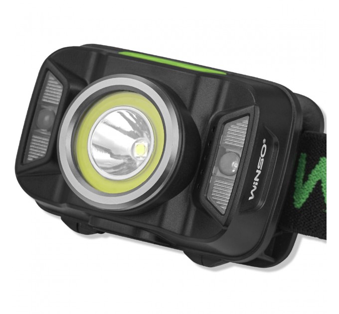 Фонарь налобный Winso 330Lm, 5W CREE XTE+COB, 1800mAh, с сенсором белый/красный, цена: 695 грн.