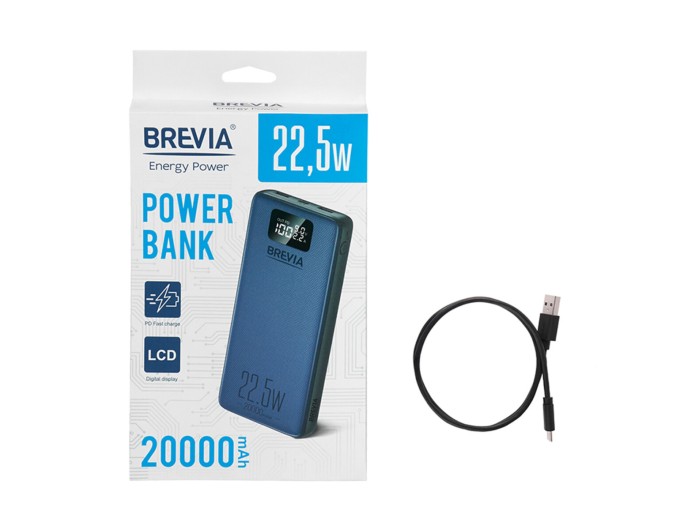 Универсальная мобильная батарея Brevia 20000mAh 22,5W Li-Pol, LCD, цена: 965 грн.