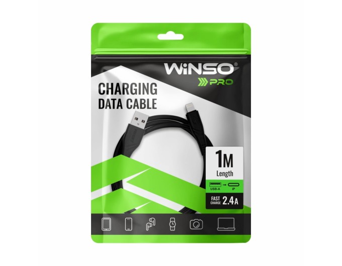 Кабель Winso Pro USB to Lightning PVC 1м чорний, ціна: 53 грн.