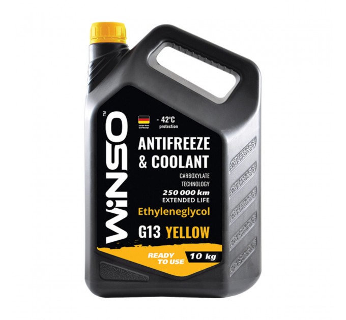 Антифриз Winso Antifreeze & Coolant Yellow G13 -42°C жовтий готовий 10кг, ціна: 1 042 грн.