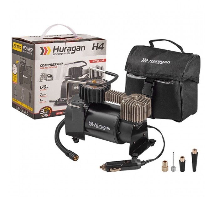 Компресор автомобільний Huragan 12В 7Атм 37л/хв з автостопом, ціна: 1 232 грн.
