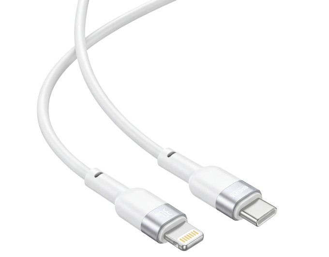 Кабель Brevia Type-C to Lightning 30W 1,2м, білий box, ціна: 216 грн.