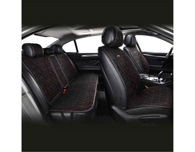 Комплект преміум накидок для сидінь CarLife Nitro, black-red, ціна: 4 734 грн.