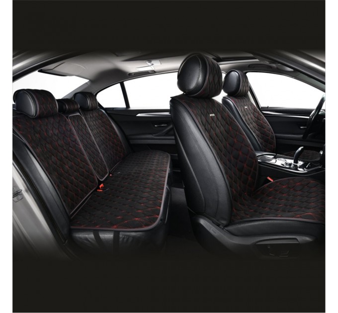 Комплект преміум накидок для сидінь CarLife Nitro, black-red, ціна: 4 734 грн.