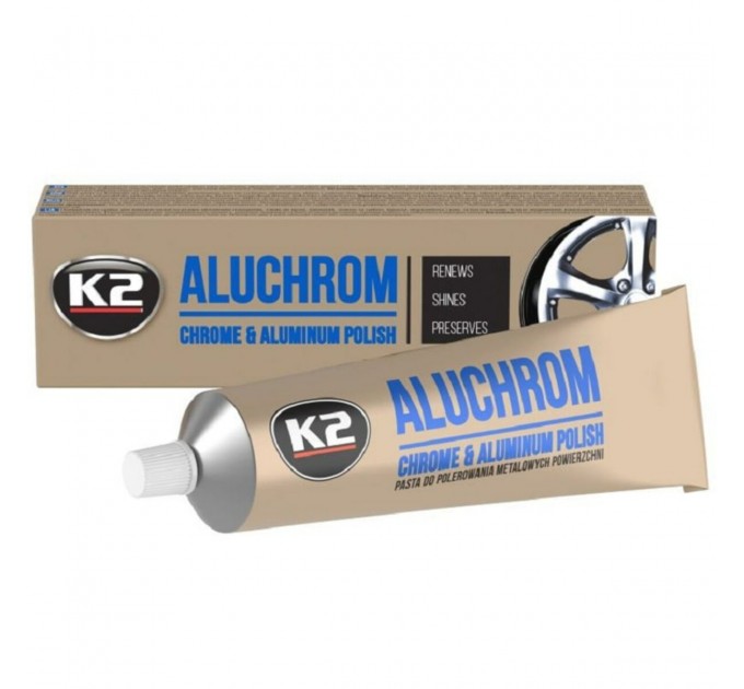 Паста для полірування хром. деталей K2 ALUCHROM, 120г, ціна: 77 грн.