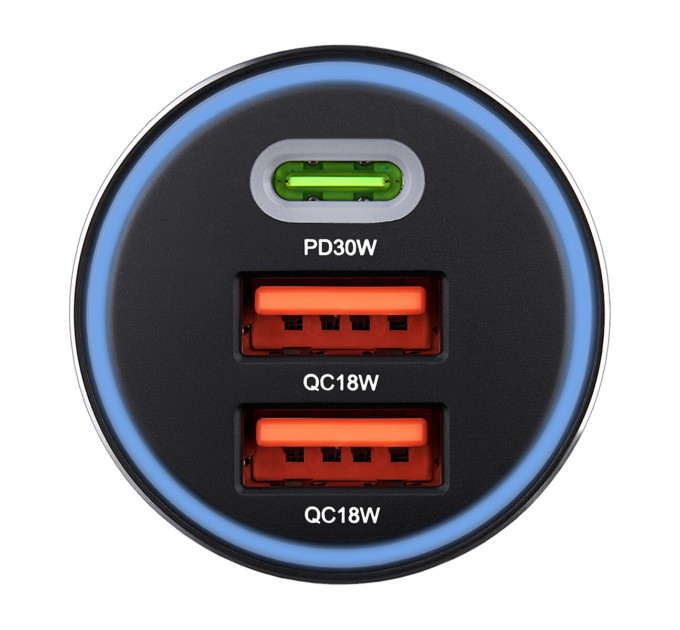 Автомобильное зарядное устройство Brevia ePower TriCharge 66W 1xUSB-C+2xUSB-A черный, цена: 614 грн.