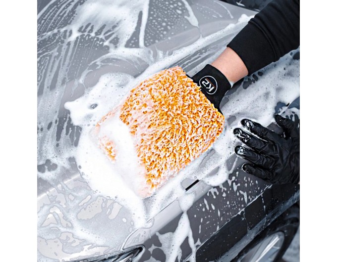 Губка-рукавичка з мікрофібри для ручного миття автомобіля K2 Wash Mitt, ціна: 242 грн.