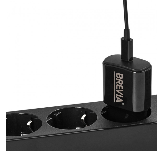 Сетевое зарядное устройство Brevia ePower PD20W + кабель USB-C to Lightning 1м черный, цена: 445 грн.