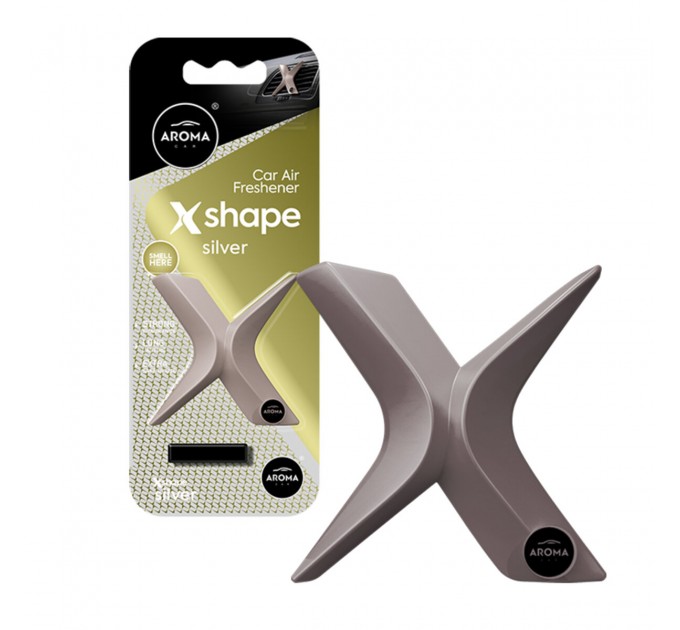Ароматизатор на дефлектор Aroma Car X Shape 10г - Silver сухой, цена: 129 грн.