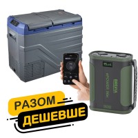 Холодильник автомобільний Brevia 39л (компресор LG) 22965 + портативна зарядна станція Brevia ePower 96Ah green