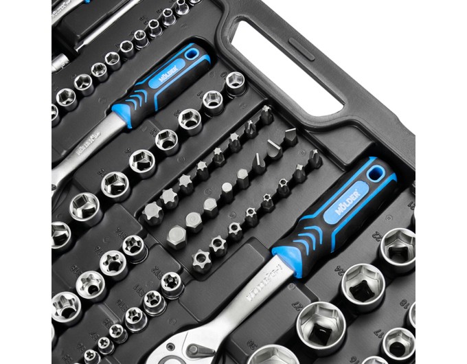 Профессиональный набор инструментов в кейсе MÖLDER 1/2", 1/4", 3/8" 72Т, CR-V, 151ед., цена: 6 425 грн.
