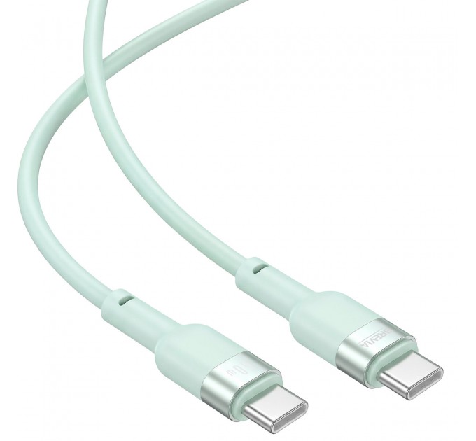 Кабель Brevia Type-C to Type-C 60W 1,2м мятный ZIP, цена: 150 грн.