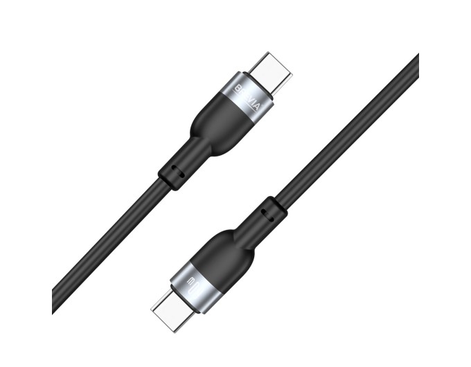 Кабель Brevia Type-C to Type-C 60W 1,2м, чорний box, ціна: 166 грн.