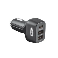 Автомобильное зарядное устройство Brevia ePower TriDrive 44W 1xUSB-C+2xUSB-A черный