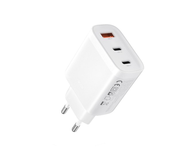 Сетевое зарядное устройство XO L117 PD45W/QC18W 2USB-C+1USB-A белый, цена: 599 грн.