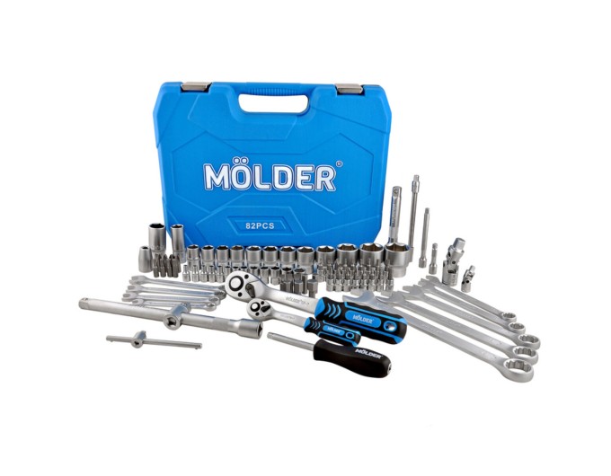 Профессиональный набор инструментов в кейсе MÖLDER 1/2", 1/4" 72 T, CR-V, 82ед., цена: 3 594 грн.
