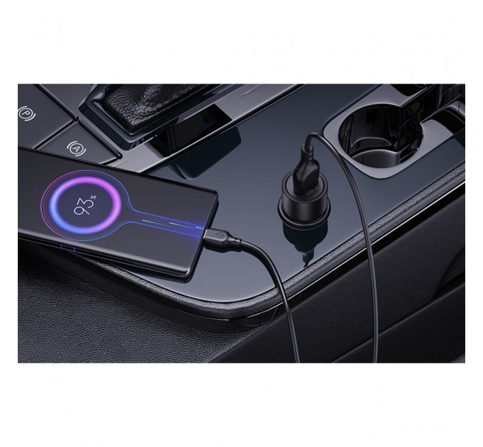 Автомобильное зарядное устройство XO CC54 USB QC3.0 18W + Lightning кабель черный, цена: 129 грн.