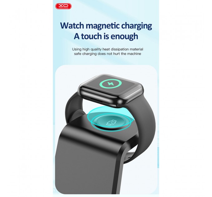 Беспроводное зарядное устройство XO WX035 3в1 Watch Charger + Lightning + TWS, цена: 549 грн.